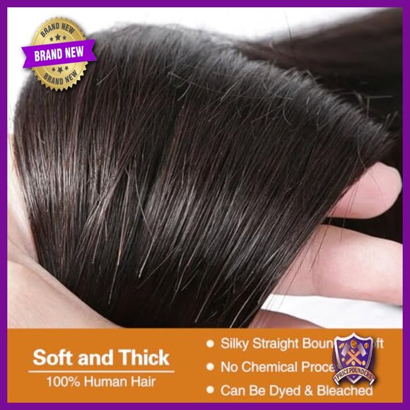 Brazilian Straight Human Hair Extensions 4 Bundles 24-30 Inch Virgin Hair main image 4